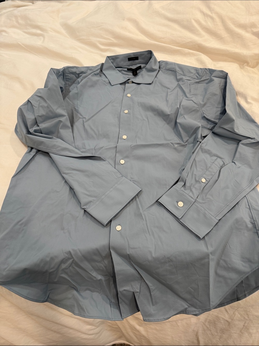 J. Crew Men's Light Blue Button-Front Dress Shirt,17 1/2/35